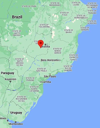Goiania, ubicación en el mapa