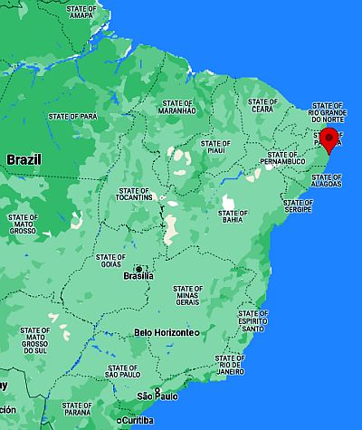Recife, ubicación en el mapa