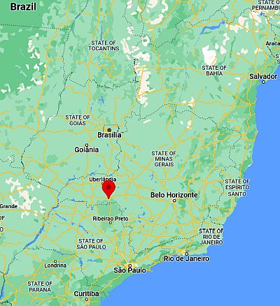 Uberaba, ubicación en el mapa