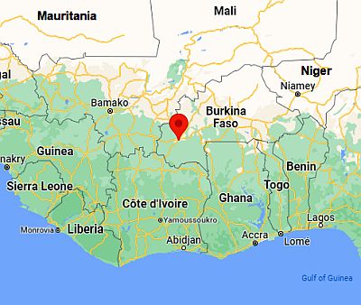 Bobo Dioulasso, ubicación en el mapa
