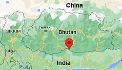 Gelephu, ubicación en el mapa