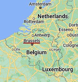 Bruselas, ubicación en el mapa