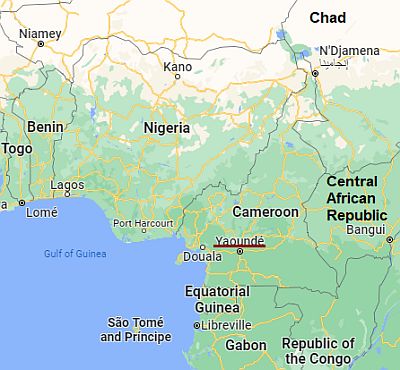 Yaundé, ubicación en el mapa