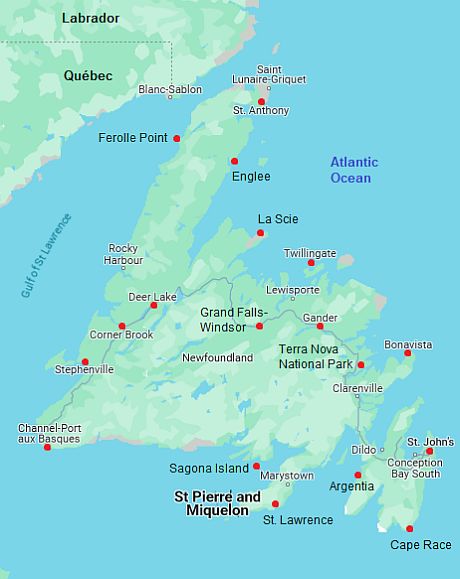 Mapa con ciudades - Terranova