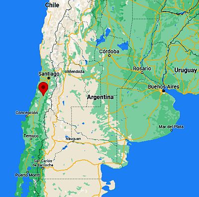 Curicó, ubicación en el mapa