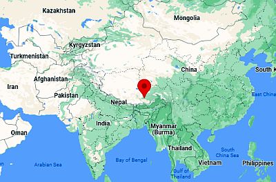 Lhasa, ubicación en el mapa