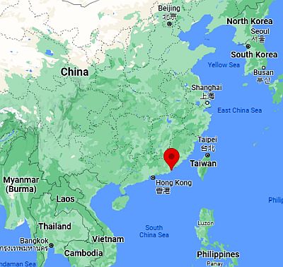 Shantou, ubicación en el mapa