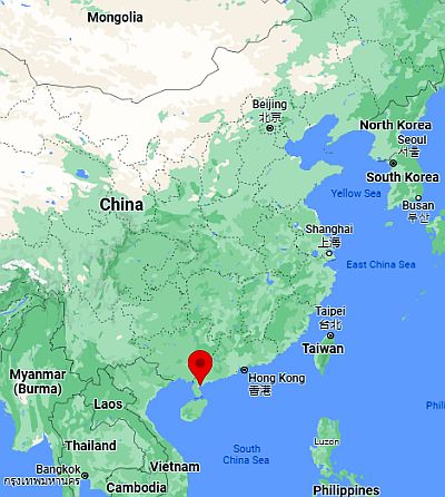 Zhanjiang, ubicación en el mapa