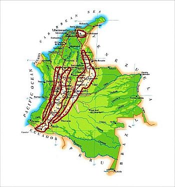 Colombia, clima de la cordillera de los Andes