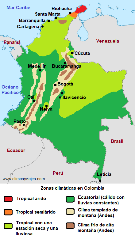 Zonas climáticas en Colombia