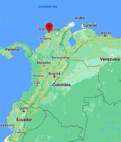 Barranquilla, ubicación en el mapa