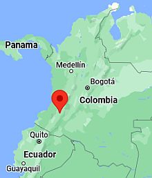 Popayán, ubicación en el mapa