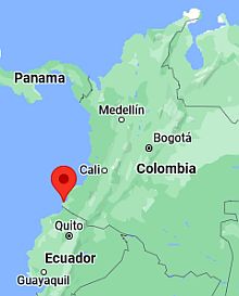 Tumaco, ubicación en el mapa