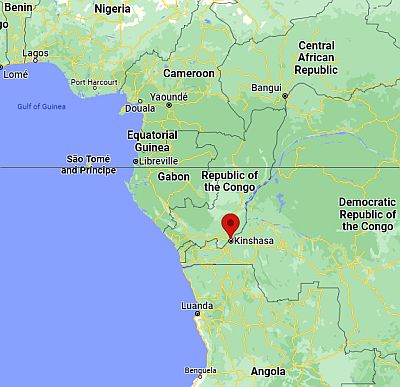 Brazzaville, ubicación en el mapa