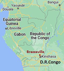 Brazzaville, ubicación en el mapa