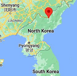 Hyesan, ubicación en el mapa