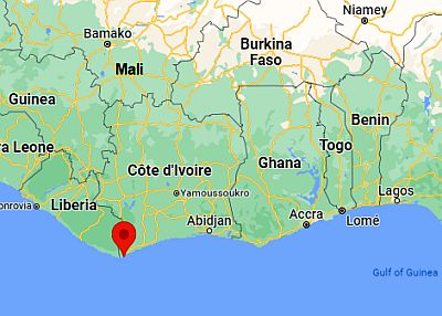 Tabou, ubicación en el mapa