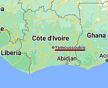 Yamusukro, ubicación en el mapa