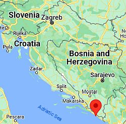 Dubrovnik, ubicación en el mapa