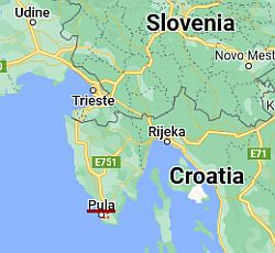 Pula, ubicación en el mapa