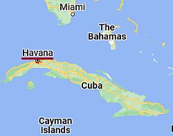 La Habana, ubicación en el mapa