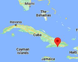 Santiago de Cuba, ubicación en el mapa