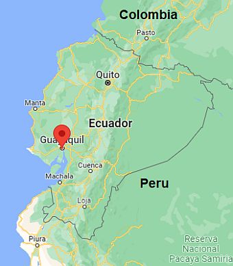 Guayaquil, ubicación en el mapa