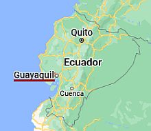 Guayaquil, ubicación en el mapa