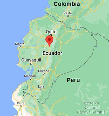 Latacunga, ubicación en el mapa