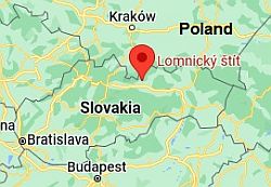 Lomnicky stit, ubicación en el mapa