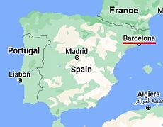 Barcelona, ubicación en el mapa