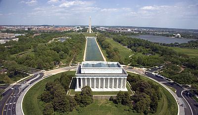 Lincoln Memorial and National Mall vista aérea