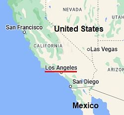 Los Ángeles, ubicación en el mapa