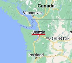Seattle, ubicación en el mapa