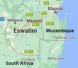Manzini, ubicación en el mapa