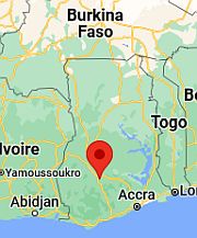 Kumasi, ubicación en el mapa