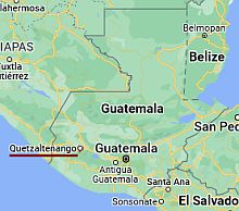 Quetzaltenango, ubicación en el mapa