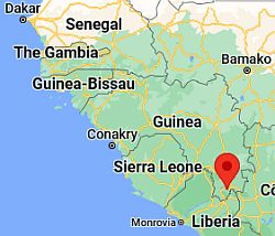 NZerekoré, ubicación en el mapa
