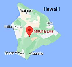 Mauna Loa, ubicación en el mapa