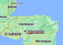 Tegucigalpa, ubicación en el mapa