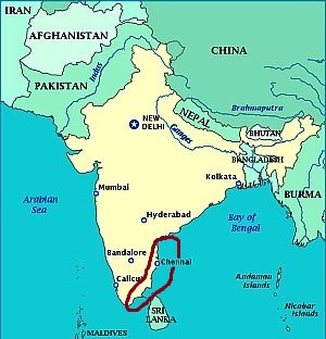 El clima del sureste de la India