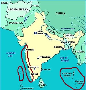 India sudoccidental y islas