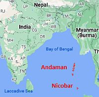 Islas Andaman y Nicobar, donde se encuentran