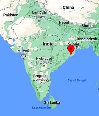 Bhubaneswar, ubicación en el mapa