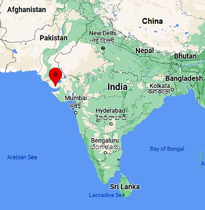 Bhuj, ubicación en el mapa