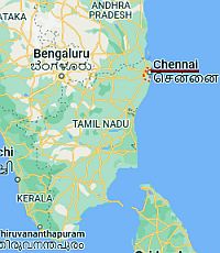 Chennai, ubicación en el mapa