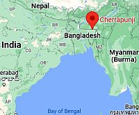 Cherrapunji, ubicación en el mapa