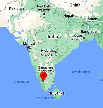 Coimbatore, ubicación en el mapa