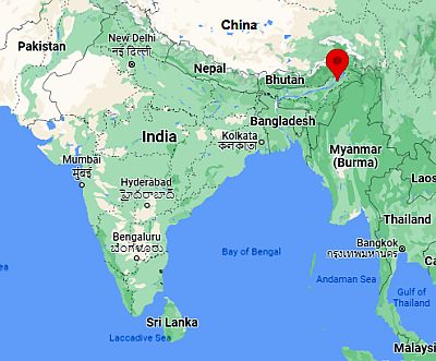 Dibrugarh, ubicación en el mapa