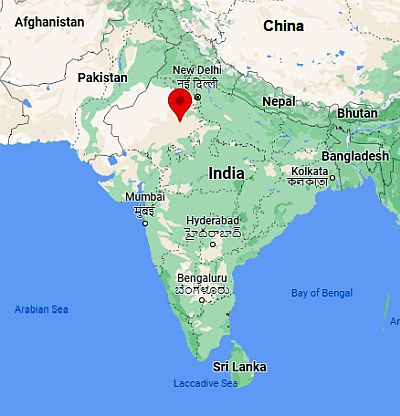 Jaipur, ubicación en el mapa